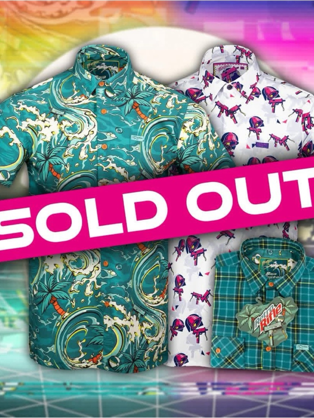 Men's 3XLT (rare size) Retro Rifle Baja Blast button down